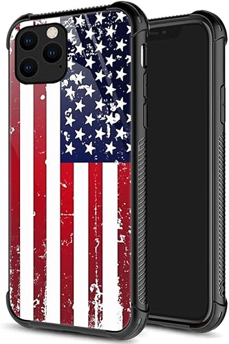 Miniatura 7 de ZHEGAILIAN Funda compatible con iPhone 12, funda de bandera antigua para iPhone 12 Pro para niños y hombres, diseño de patrón de vidrio orgánico