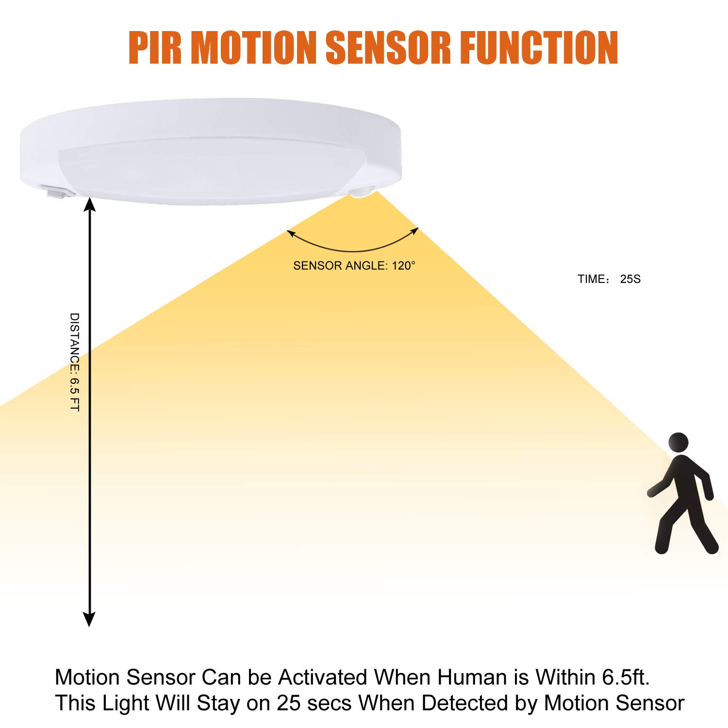 Buy Facon LED Ceiling Dome Light with Switch and PIR Motion Sensor, RV