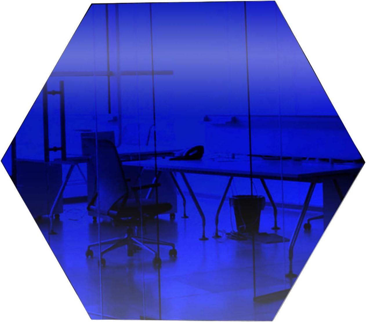 Marketing Holders Acrylic Mirror 9” Purple Hexagon Blank No Adhesive Smooth Edge DIY Plexiglass Tile .118 3MM Thick Decor for Boutiques Retail Stores Restaurants Art Galleries Nursery