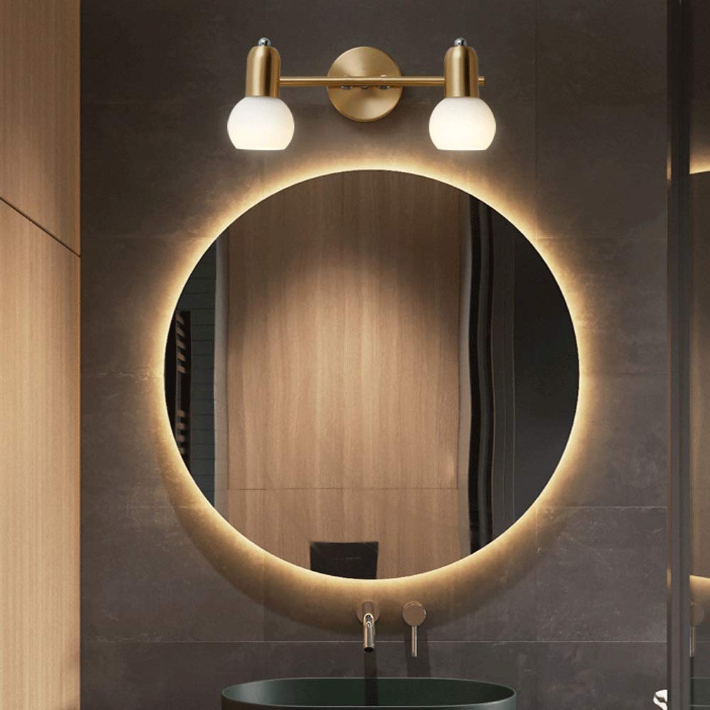 Luci da specchio a LED 2 teste Lampada parete nordica Paralume in