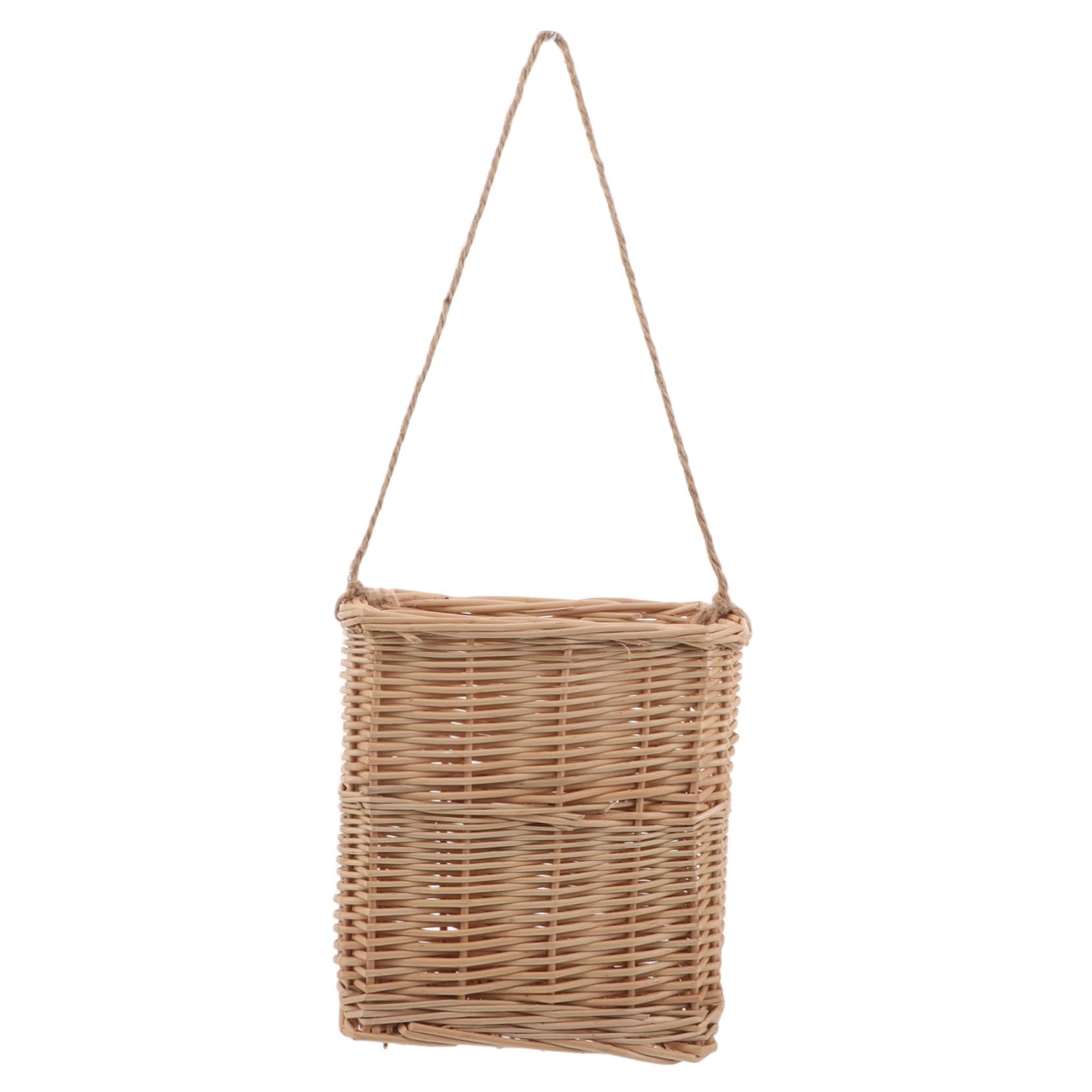 Cesta de mimbre colgante para pared con acabado tejido artesanal premium de comedor