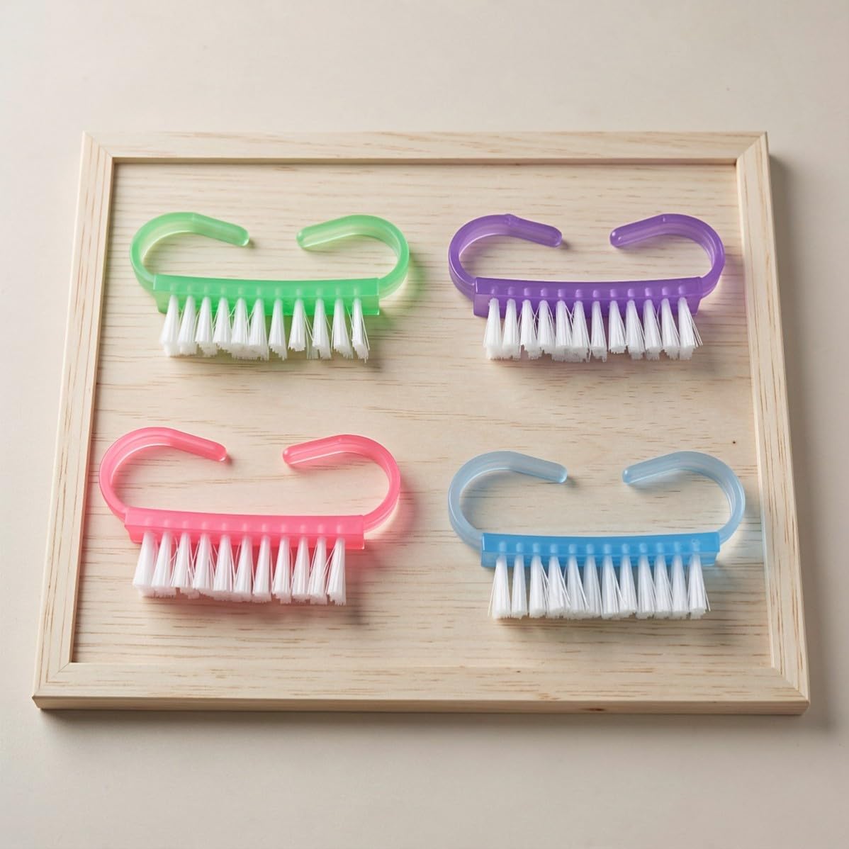 POPETPOP 200 Unidades Cepillo Mini de Uñas de Plástico Cerdas de Nylon,