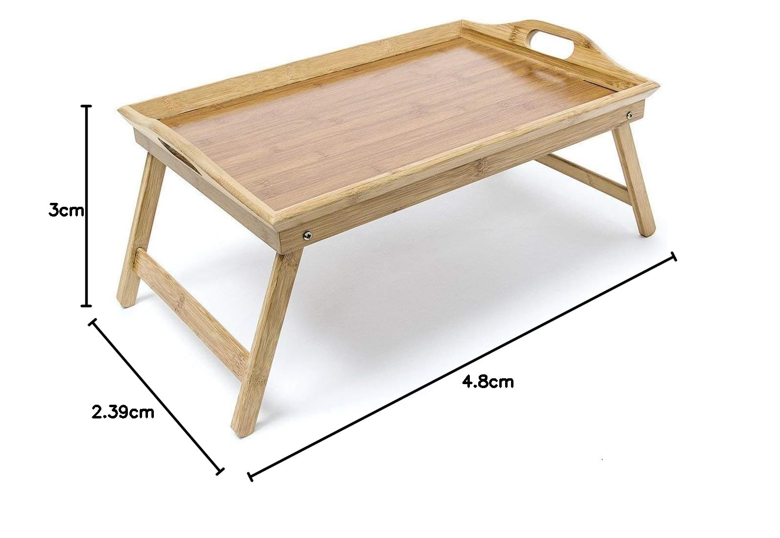 Tragbarer, leichter Holz Bambus Frühstück Servieren Bett-Tablett mit klappbaren Beinen