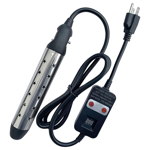 HAIYEATBNB Calentador de agua de inmersión, calentador de cubo eléctrico con control de temperatura ajustable, evita el funcionamiento en seco,