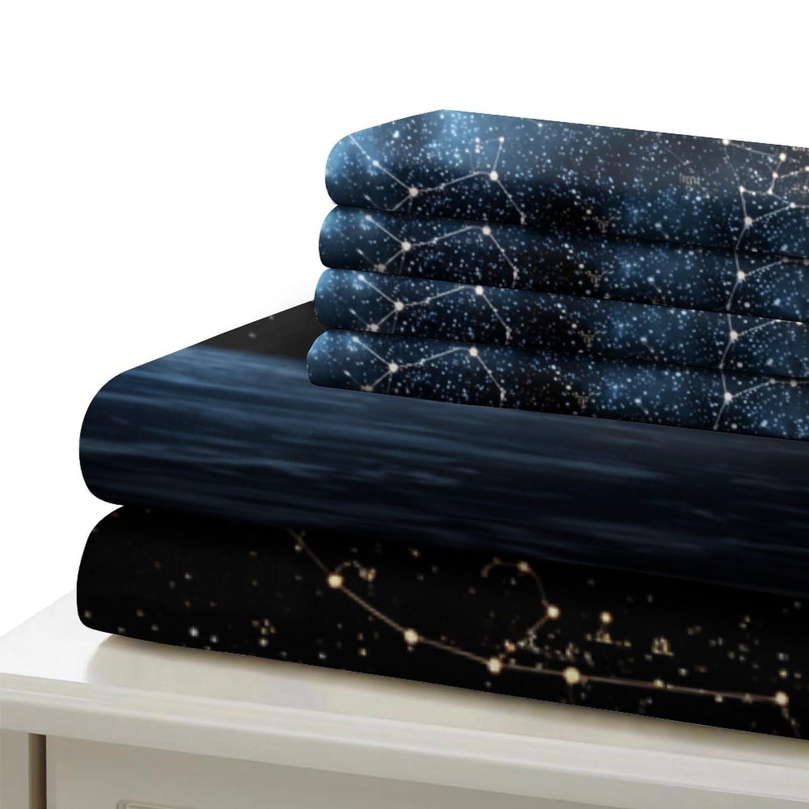 Fantasia Galassia 3D Stampata Copripiumino Microfibra Decorazione Camera Set Biancheria Zodiacale Adulto Morbido Traspirante Regalo Super king（260x220cm）