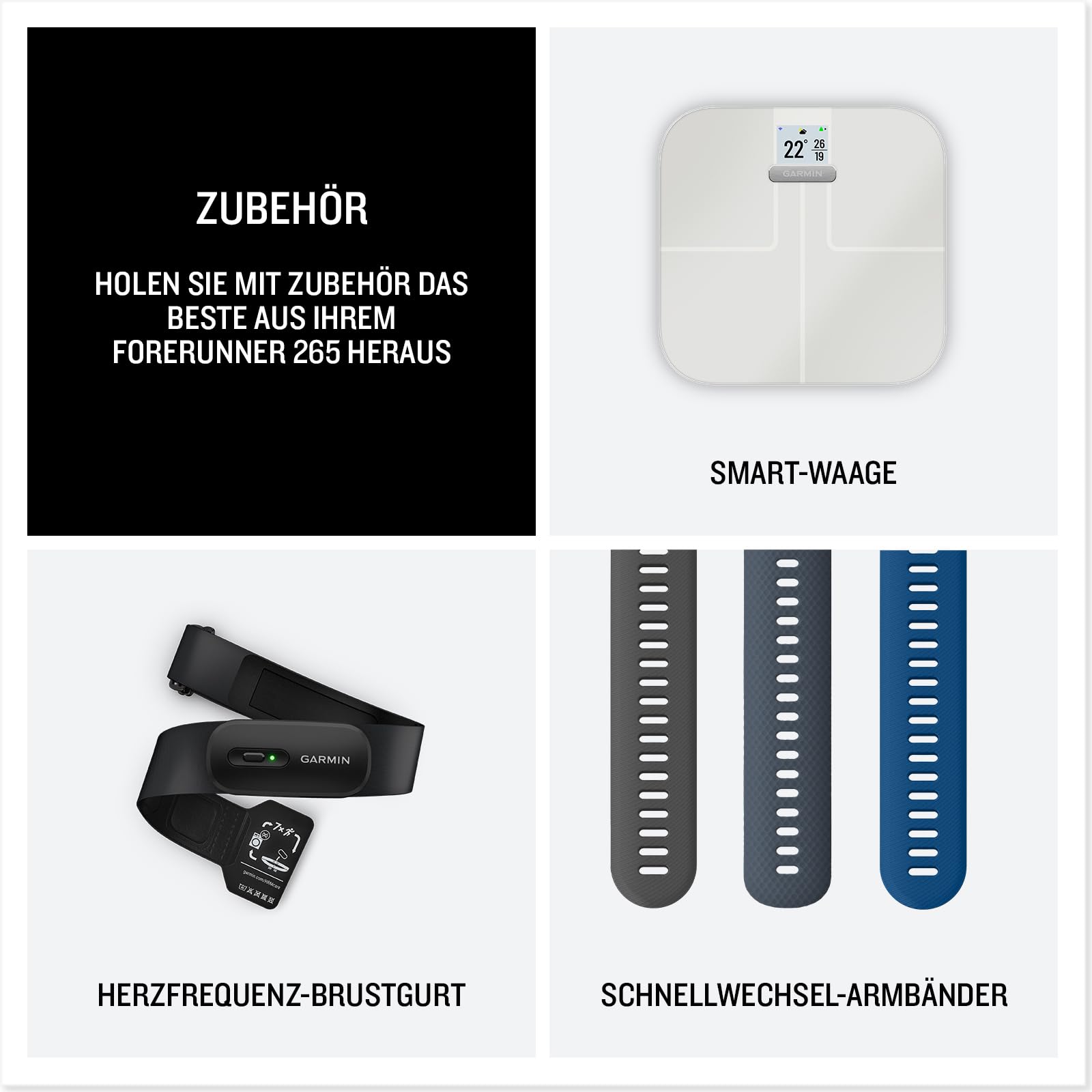 Garmin Forerunner 265 46mm - Laufuhr, 1,3" AMOLED-Display, 13 Tage Akkulaufzeit, 30+ Sport-Apps, Trainingsanalyse, spezielle Lauffunktionen, Trainingsbereitschaft, erweiterte Schlaffunktionen, Musik