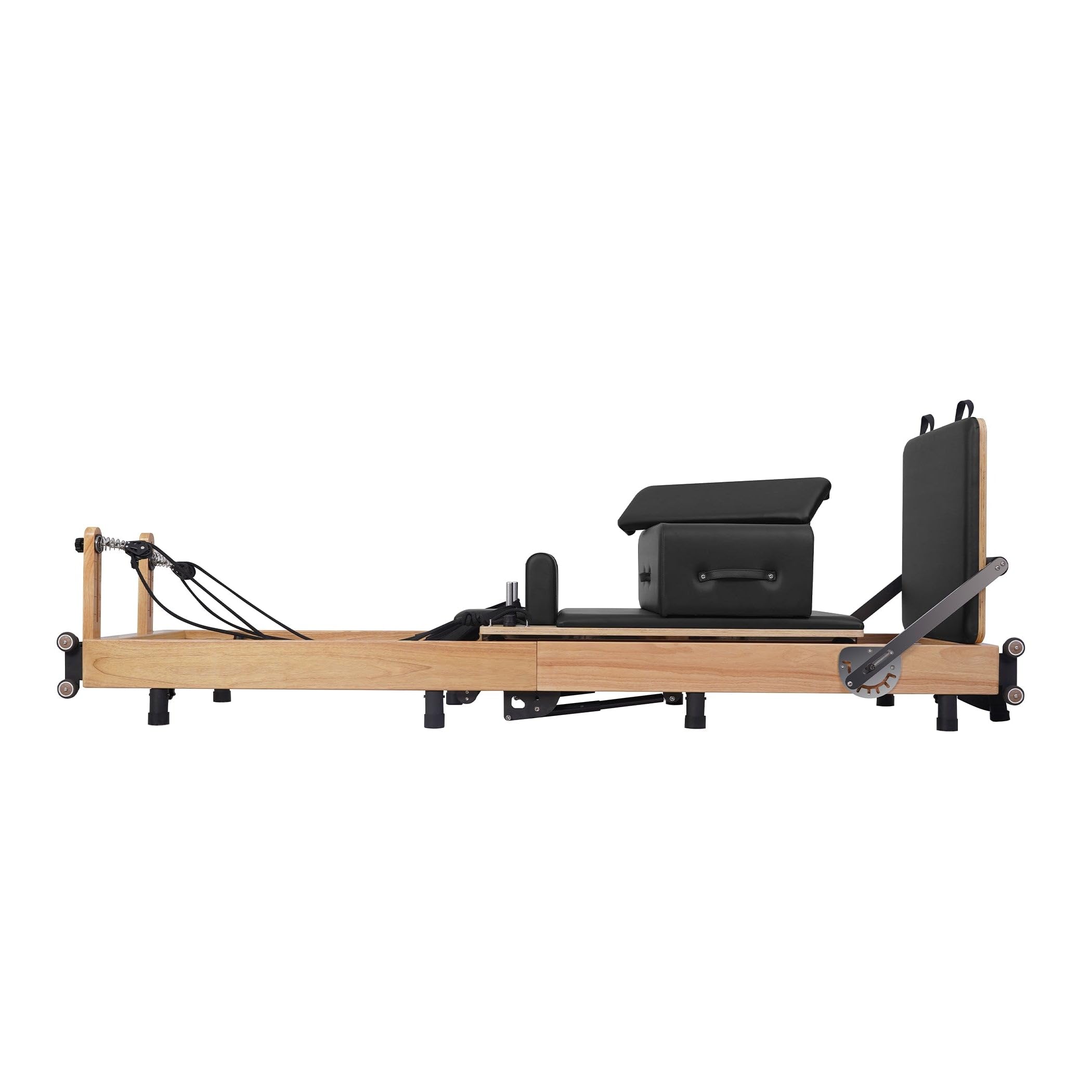 Oak Adjustable-Leg Foldable Pilates Reformer