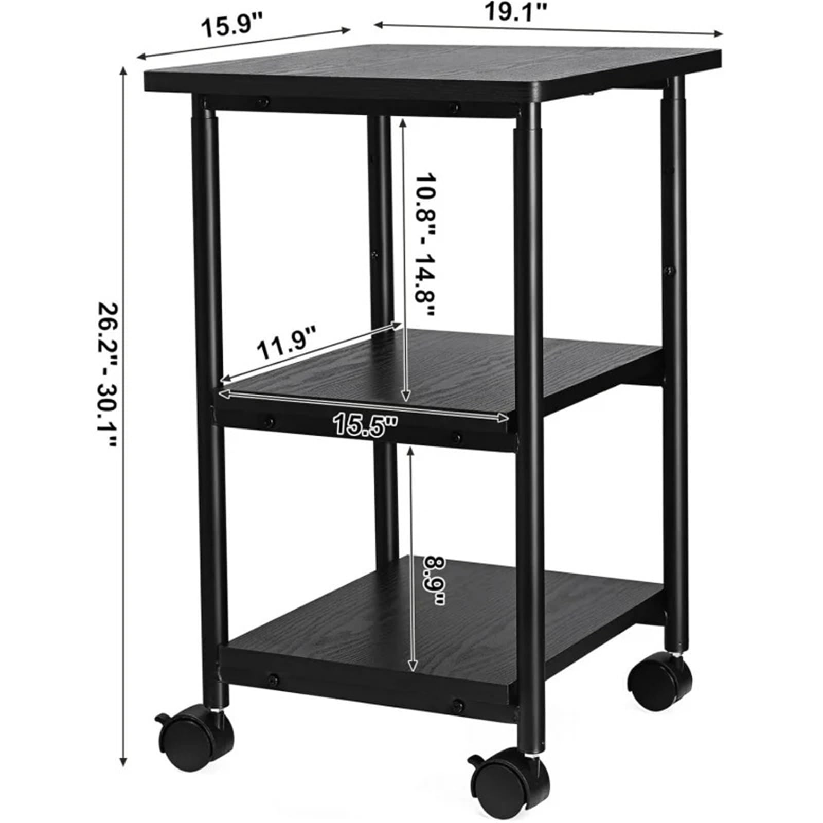 Mesa Auxiliar con Ruedas Mesa De Cama con Ruedas con Ruedas Y Almacenamiento De Mesa Ajustable for Oficina Y Hogar Mesa De Cama con Ruedas para Dormitorio