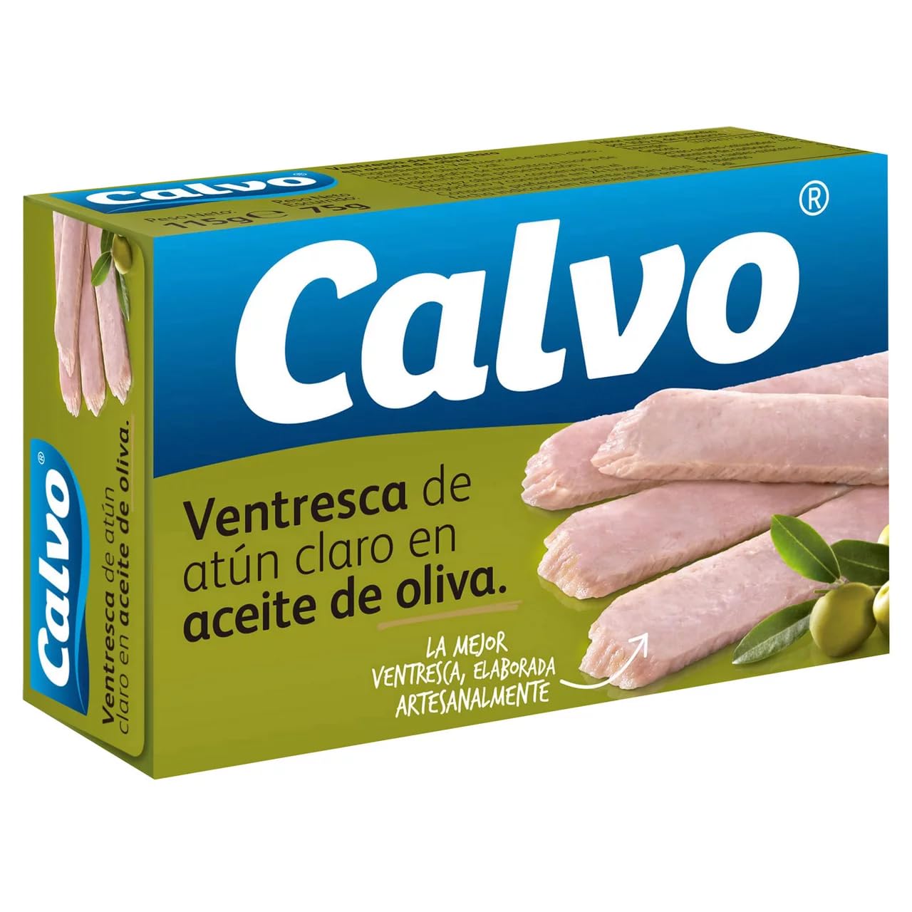 CALVO Thunfisch-Bauchstück in Olivenöl Dose 75 g. 9er-Packung.