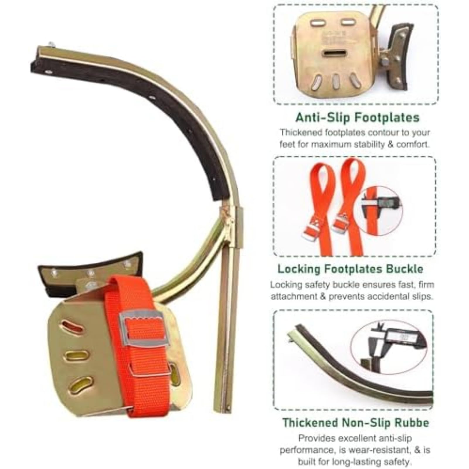 Scarpe da Arrampicata elettriche Regolabili con spighe | Durable Anti-Slip Utility Pole Gear | Pastiglie di Gomma di Sicurezza potenziate | Perfetto per i guardalinee e la Manutenzione