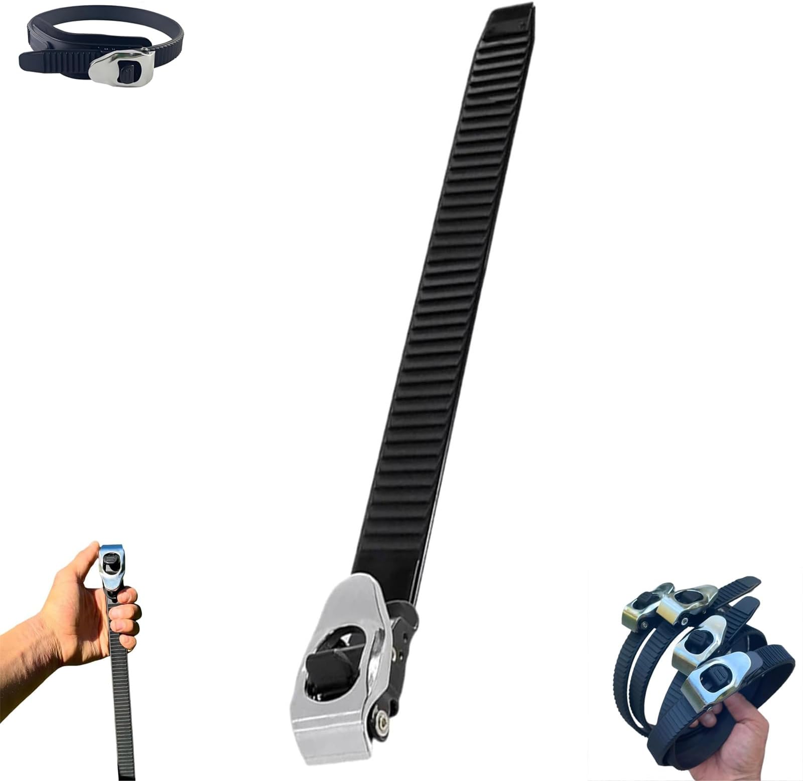 Grip Lock Straps - Heavy Duty Stainless Steel Tie Down Straps with Adjustable Metal Buckles, Multi-Purpose Flexible Connecting Straps for Securing, Moving & Organizing (1PCS,12.6in)