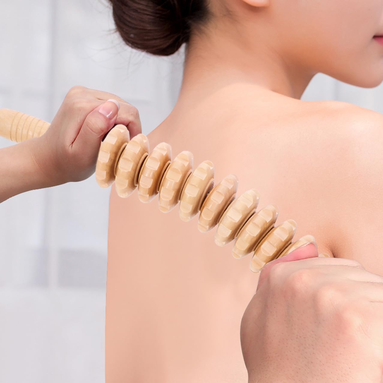 Bastone da Massaggio in Legno Khaki per Uso Quotidiano, Leggero e Portatile, Rilassa i Muscoli Design Speciale per Massaggi Corpo Efficaci