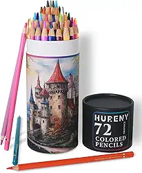 Lápis de cor para livros de colorir para adultos, conjunto de 72, lápis de desenho à base de óleo, grafite macio de 3,8 mm com lápis de colorir para adultos, materiais de arte profissional para