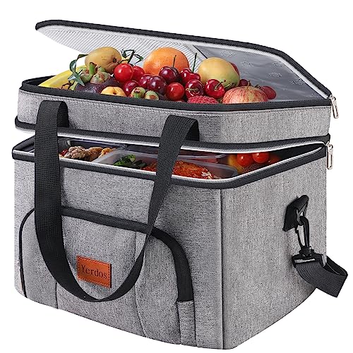 Yerdos Lunch Bag Women Insulated Lunch Box For Men, Light Durable Tote Bag With Adjustable Shoulder Strap For Office Work Picnic Hiking Beach Fishing-(Dark Grey) #TOP3