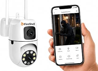 Fireshell SmartHome Dual Lens CCTV Camera for Home | 5MP+5MP WiFi Camera, PTZ 360° View, AI Motion Detection, Color Night ... Price In India