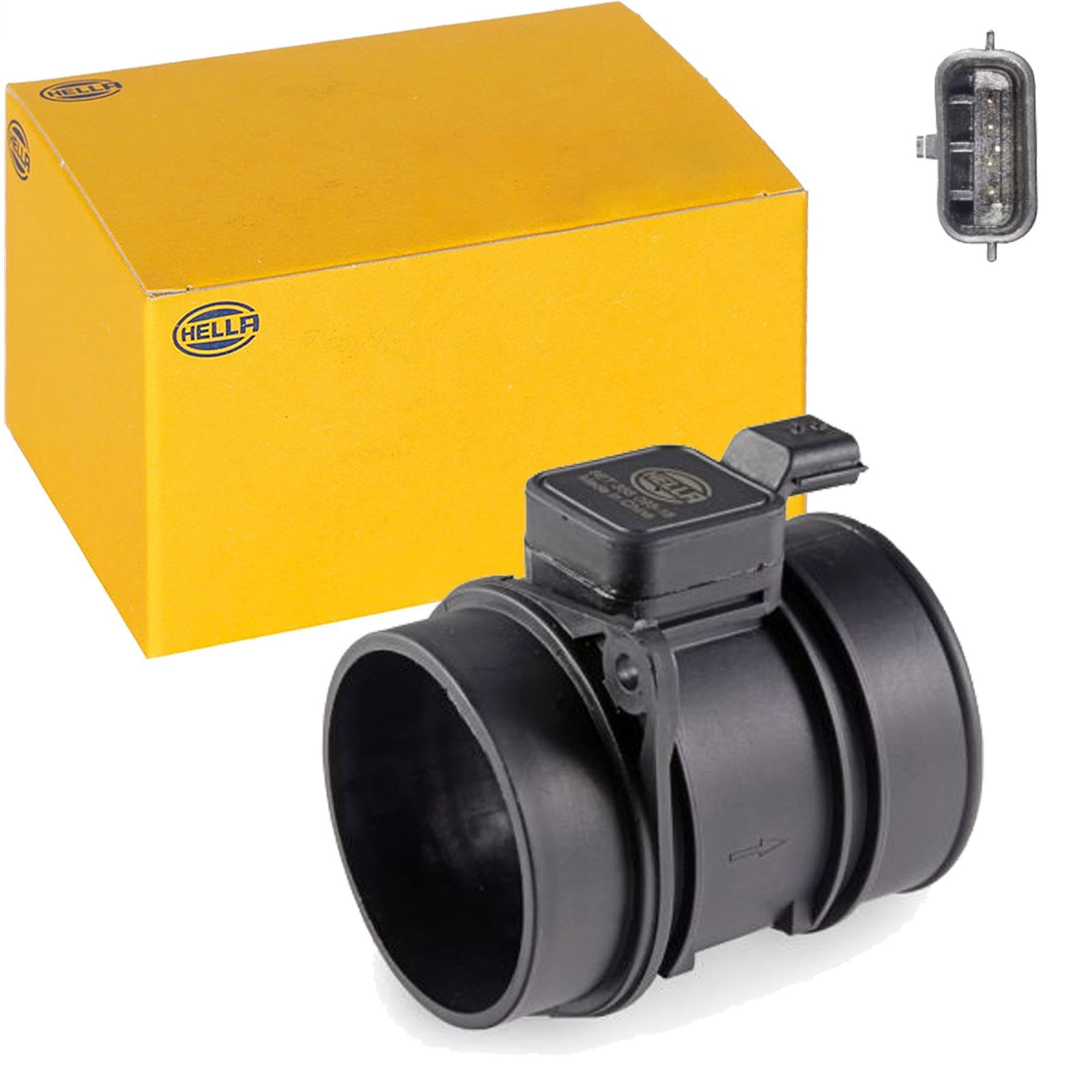 HELLA 8ET 358 095-181 Medidor de la masa de aire - 4polos - Tubuladura - sin material de montaje | 8ET 358 095-181 para NV400 Movano Master 3 2.3 dCi