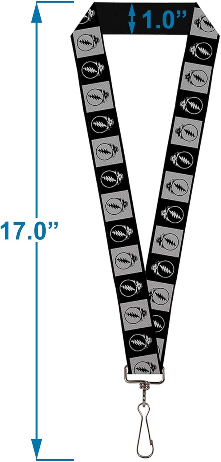 Buckle Down Unisex-Adult Lanyard-1.0"-Steal Your Face Blocks Black/White-Gray/bla - Image 3