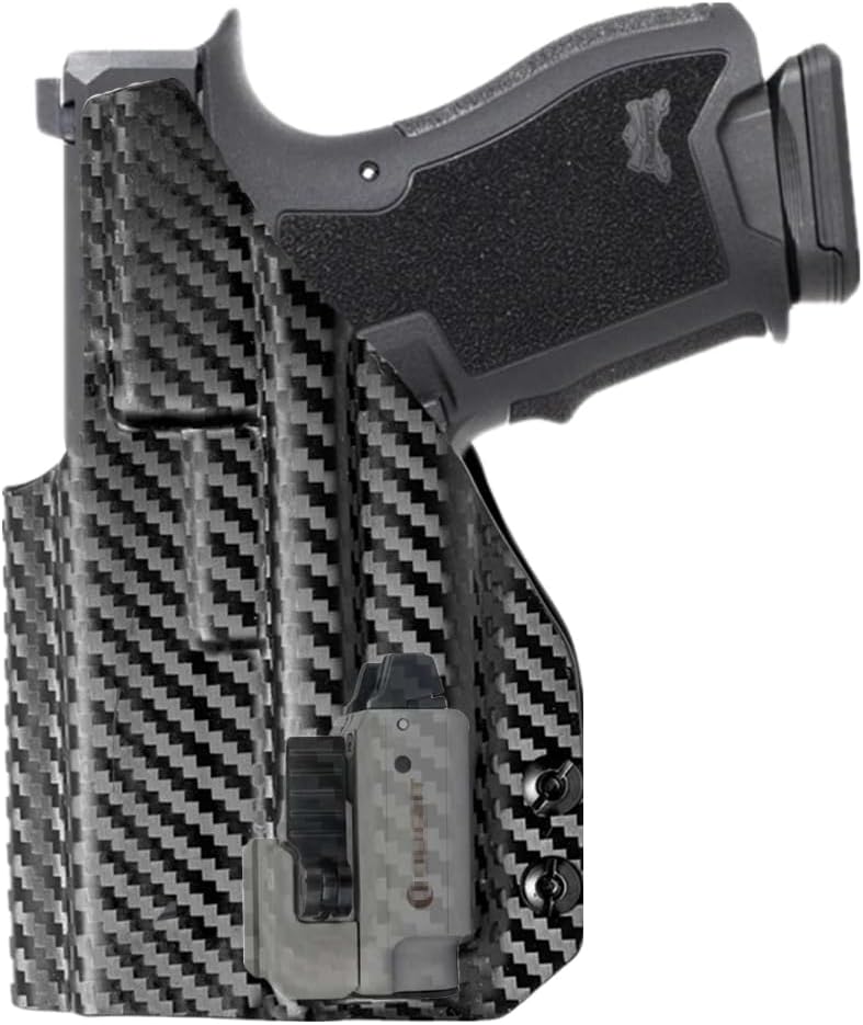 Carbon Fibre Kydex IWB Holster for PSA Dagger Compact Taurus G2C G3C G3 Sig Sauer P365 X-Macro with Olight PL mini 2 Valkyrie 600 Lumens Light