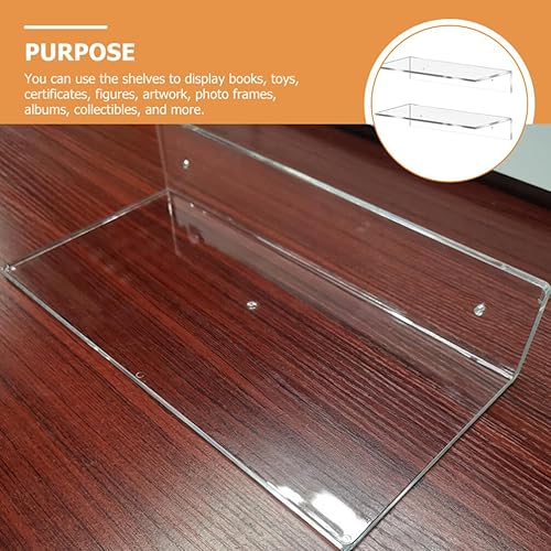 Miniatura 7 de ULTECHNOVO 2 estantes flotantes acrílicos transparentes para pared que ahorra espacio, estantería flotante invisible para sala de estar, dormitorio,