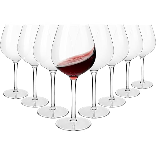 MICHLEY Unbreakable Red Wine Glasses 17 oz, Tritan Plastic Reusable Stemware for Indoor and Outdoor Use, Set of 8