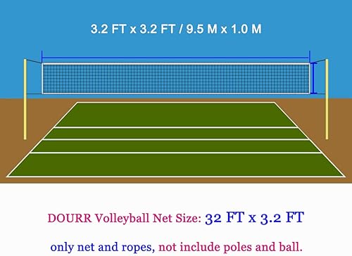 Miniatura 4 de Red de voleibol profesional para exteriores e interiores, para patio, playa, piscina, patio escolar, tamaño estándar de 32 pies x 3 pies