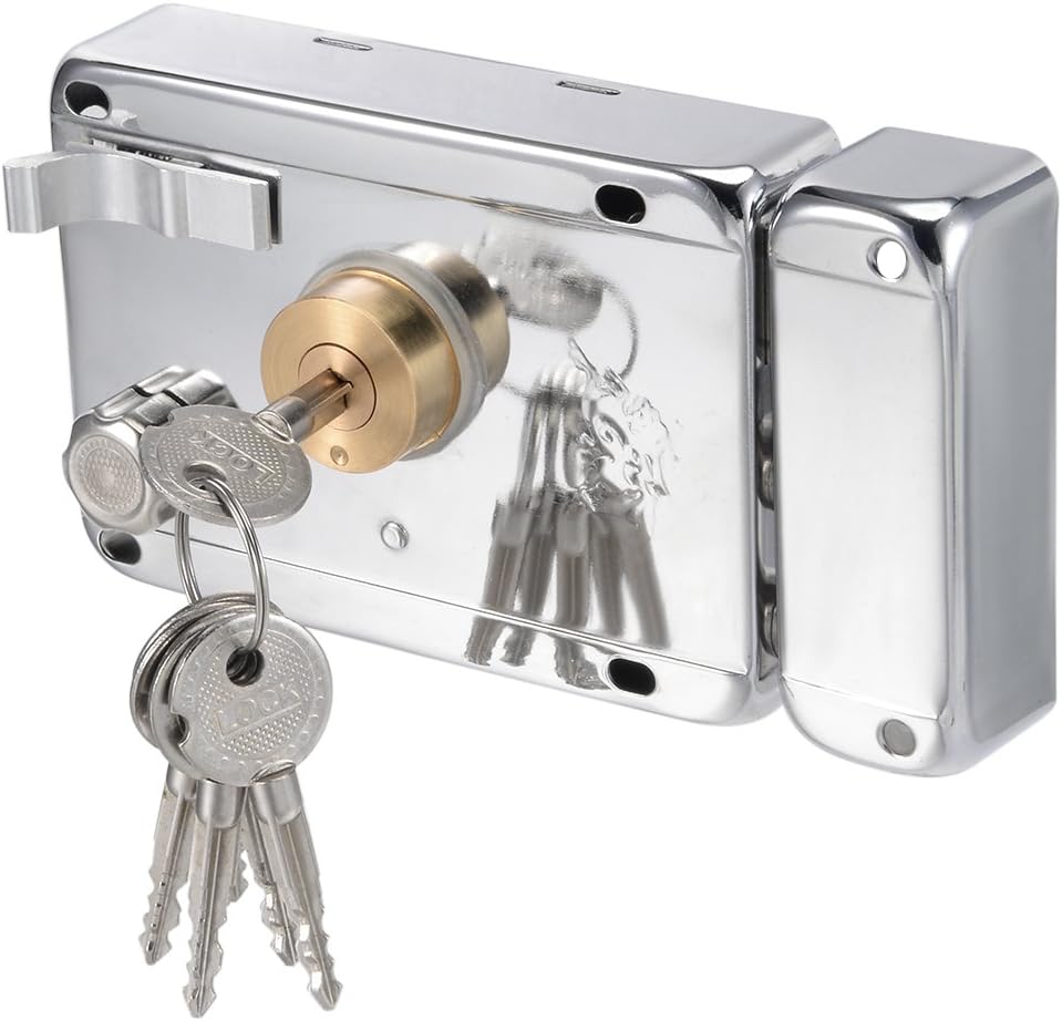 120mmx85mm Iron Brass Cylinder Right Hand Door Rim Lock w Cross Keys (id: 307 691 fcb 824 913