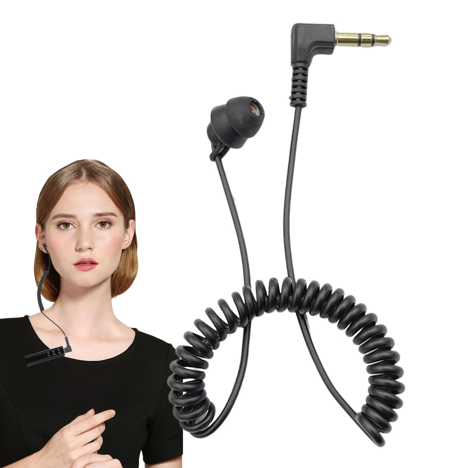 Generisch Einseitiger 3,5-mm-Kopfhörer, Kopfhörer-Ohrhörer mit Kabel | Federkopfhörer mit Kabel - 3,5-mm-Stecker-Stereo-Ohrhörer, kabelgebundenes Headset, Sport-Ohrhörer zum Fahren, Laufen, Arbeiten