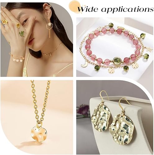 Miniatura 5 de BENECREAT 30 paquetes de dijes chapados en oro de 18 quilates de hoja de loto para bricolaje, collares, pulseras, aretes, joyería, manualidades,