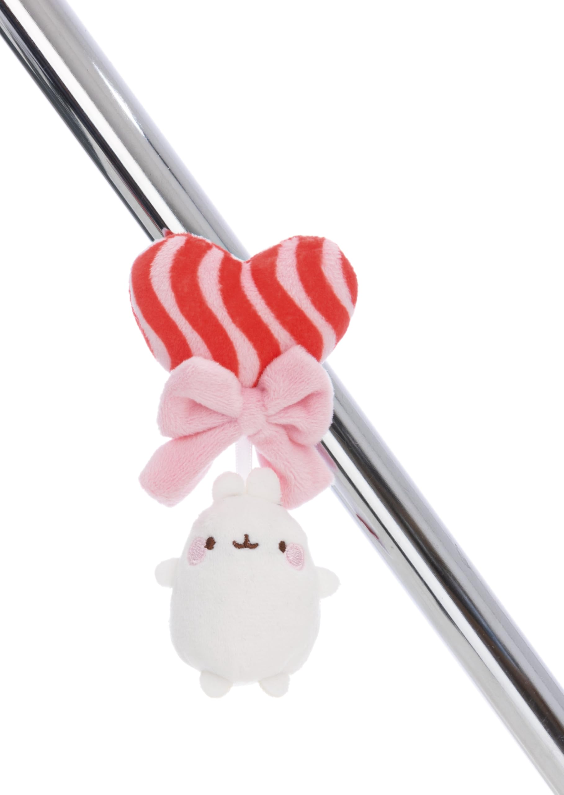 NICI MagNICI 62772 Molang Lollipop with Molang, Soft Toy with Magnet, Plush Toy for Fridge, Blackboard, Metal & Much More, Great Gift Idea, 5 cm, White