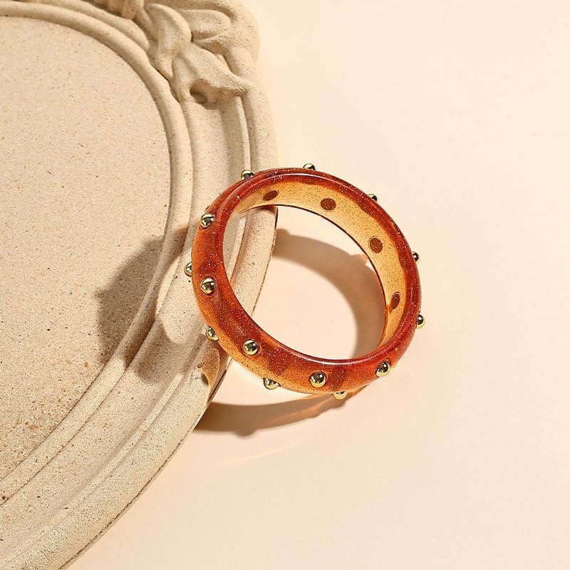 Punk Colorful Shimmer Acrylic Resin Bangle Bracelet Transparent Plastic Wristbands Wide Irregular Geometric Cuff Bangle Bracelet for Women Jewelry - Image 2