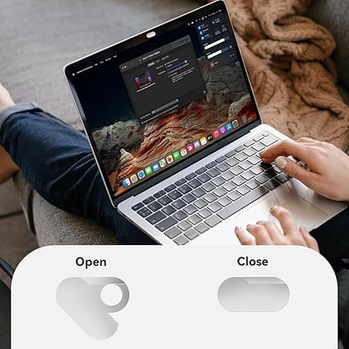 Miniatura 4 de CloudValley Funda de metal ultrafina para cámara web para MacBook Pro/iPad/Laptop, protector de cámara de privacidad de 0.015 pulgadas con adhesivo