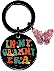 Presentes para avó chaveiro fofo avó presentes de aniversário para mulheres Grammy In My Grandmas Era Presente para avó de neta, neto, Natal, Dia das Mães, presente para avó