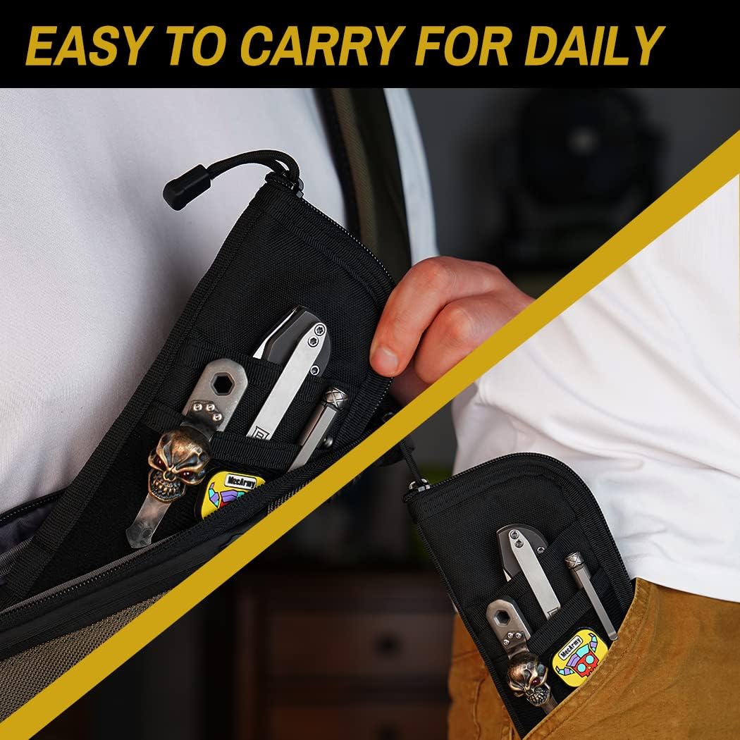 VIPERADE VE7 Tool Pouch for Men Nyon Small EDC Pouch with 4 Pockets Utility EDC Organiser with Patch Area DIY Best Protective Bag for Gears - Image 7