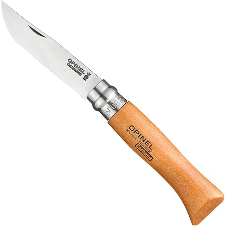 Opinel No.08 Carbon Steel Folding Pocket Knife: Durable and Versatile Carving Companion