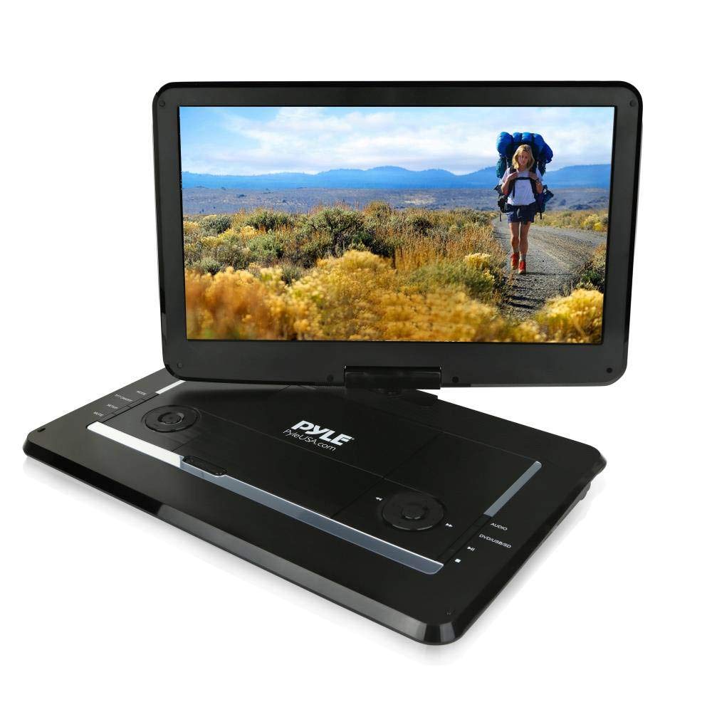 Pyle 17.9” Portable DVD Player, With 15" Swivel Adjustable Display Screen, USB/SD Card Memory Readers, Long Lasting Built-in Rechargeable Battery, Stereo Sound with Remote. (PDV156BK), Black