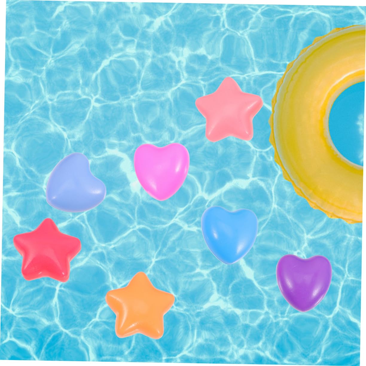 SUPVOX 80 Palline da Piscina a Forma di Stella e Cuore, 80 Pezzi in Pe Leggere per Piscine per Ragazzo Ragazza, Gioco Educativo per Riconoscere i Colori in Piscine e Feste