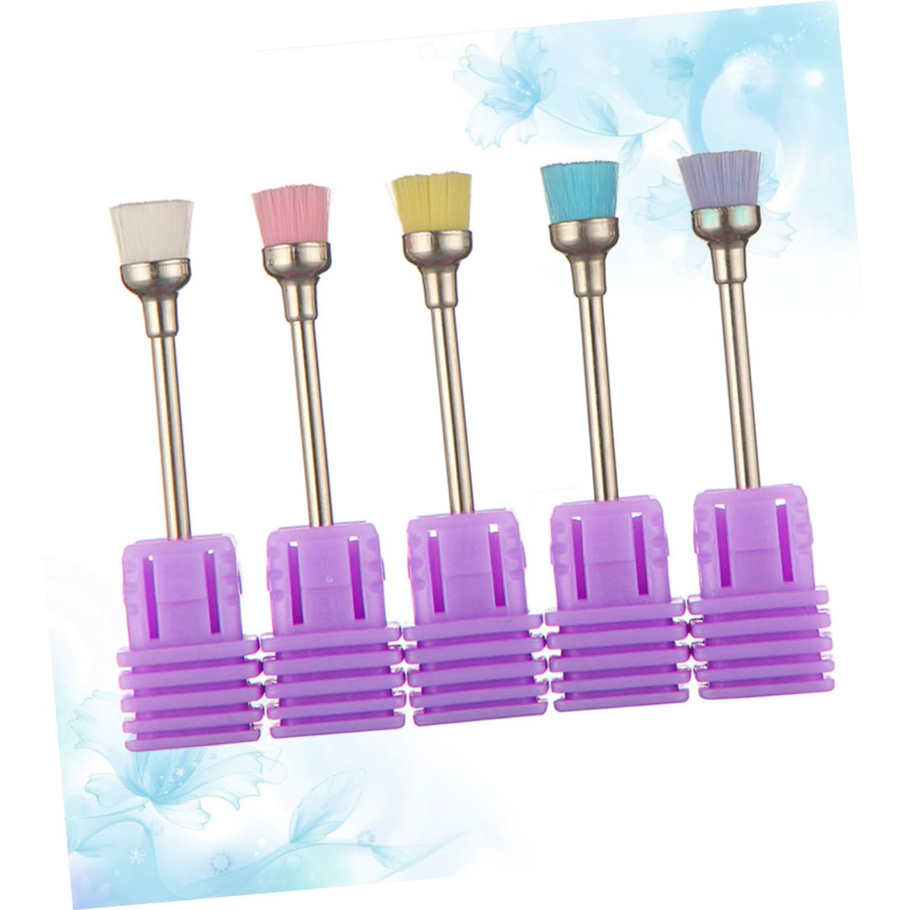 WOONEKY 15piezas Cepillo De Limpieza Para Brocas De Uñas Azul Transparente Herramienta Profesional Para Manicura y De Uñas