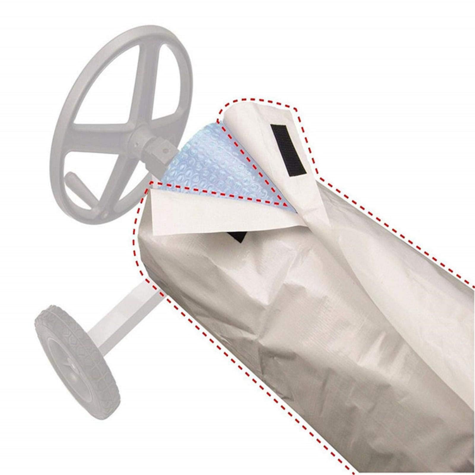 Cubierta Carrete Manta Solar Cubierta enrollador-Protector Solar Impermeable El Uso Carrete Piscina PueExtender la Vida útil la Cubierta (610 * 96CM)