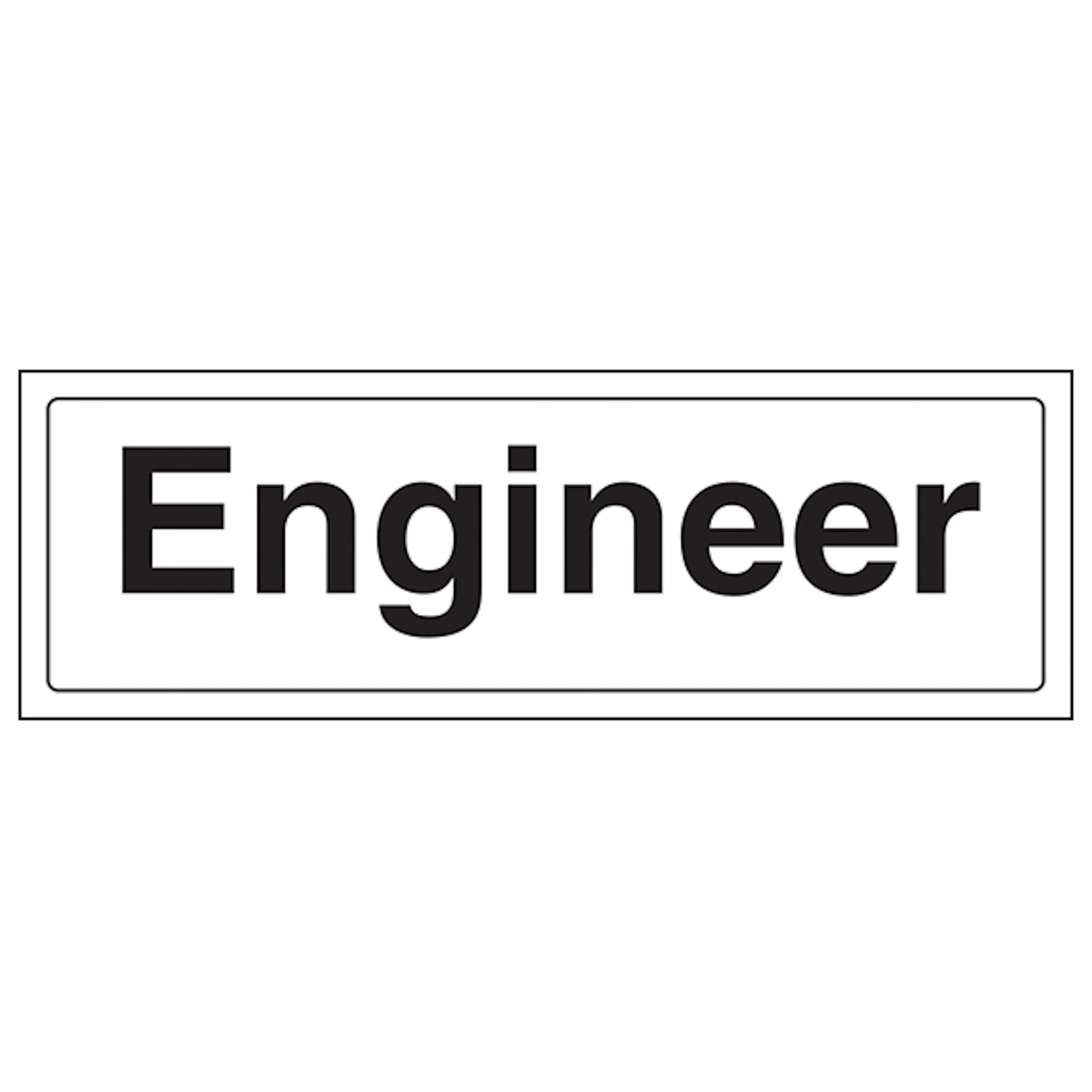 V Safety Engineer - Landscape 300 x 100 mm - Self Adhesive Vinyl - Aluminium Effect Safety Sign