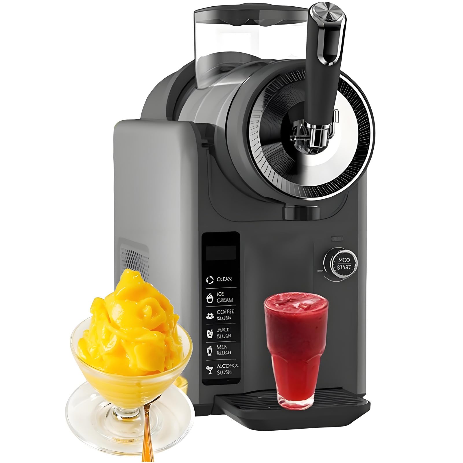 Komercyjna maszyna do produkcji slushie 1,8 l, silnik o wysokiej wydajności 150 W, kompaktowa konstrukcja, do małych firm/domowych barów, (42,9 x 19 x 39 cm)