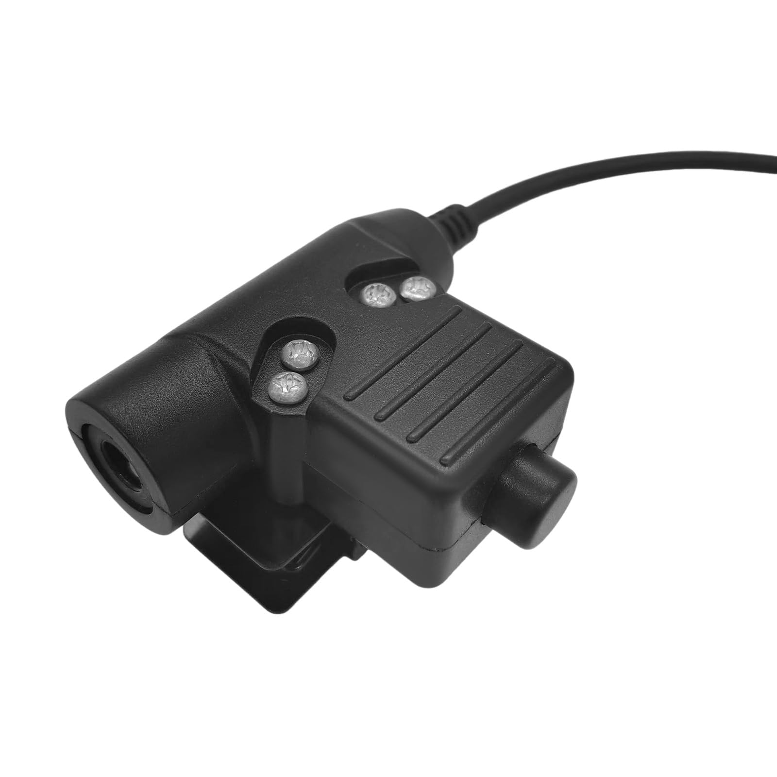 Adaptador de botón de radio bidireccional Jack U94 Ptt de 3,5 mm compatible con teléfonos móviles (negro, cable civil)