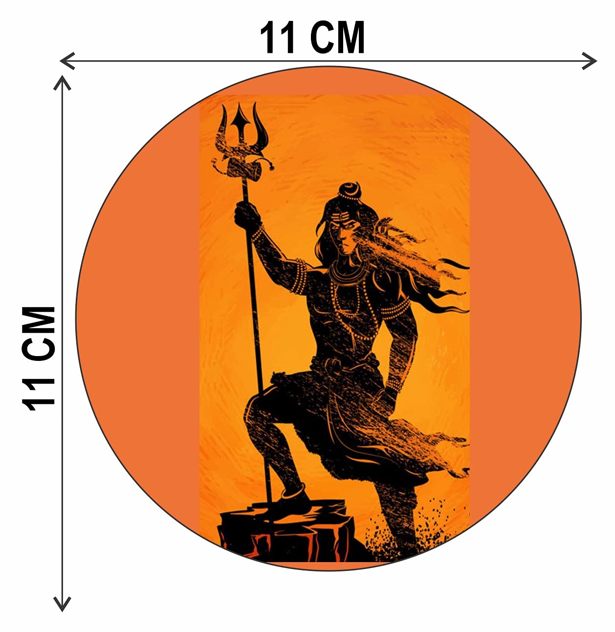 KREEPO Lord of Mahadev with Damru Sticker for Scooty, Bike- All Two Wheeler Vehicle Vinyl Multi Color(11cm X 11cm) 2