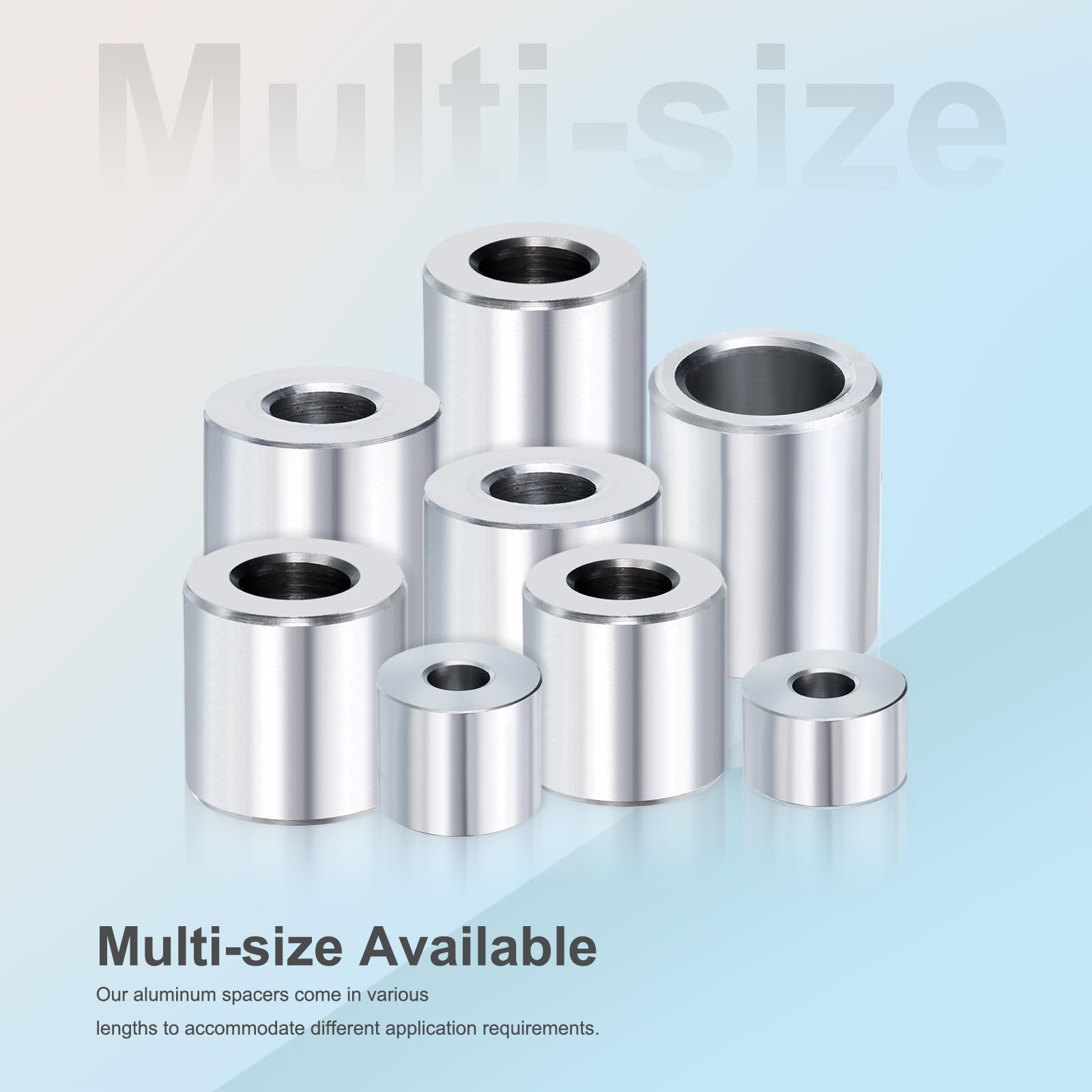 HiPicco Aluminum Spacers 5mm Bore x 8mm OD x 25mm Length Unthreaded Standoff Bushing Plain Finish Round Metal Spacer - Image 4