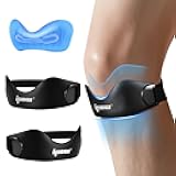 IPOW Silicone Patellar Tendon Support Strap Adjustable Non-Slip Patella Band Support Knee Brace for Hiking, Running, Jumpers Knee, Tendonitis, Basketball, Squats