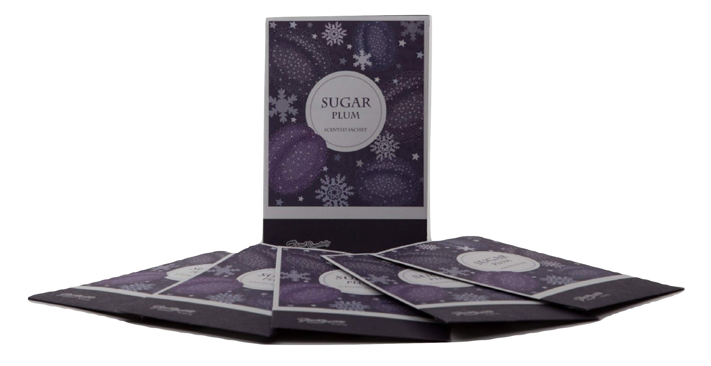 Floral Simplicity Sugar Plum Scented Sachets Pack of 6, Fall & Winter - Long-Lasting Scented Bags, Home Fragrance, Air Freshener & Deodorizer for Closet, Room, Drawer, or Cars, Made in USA