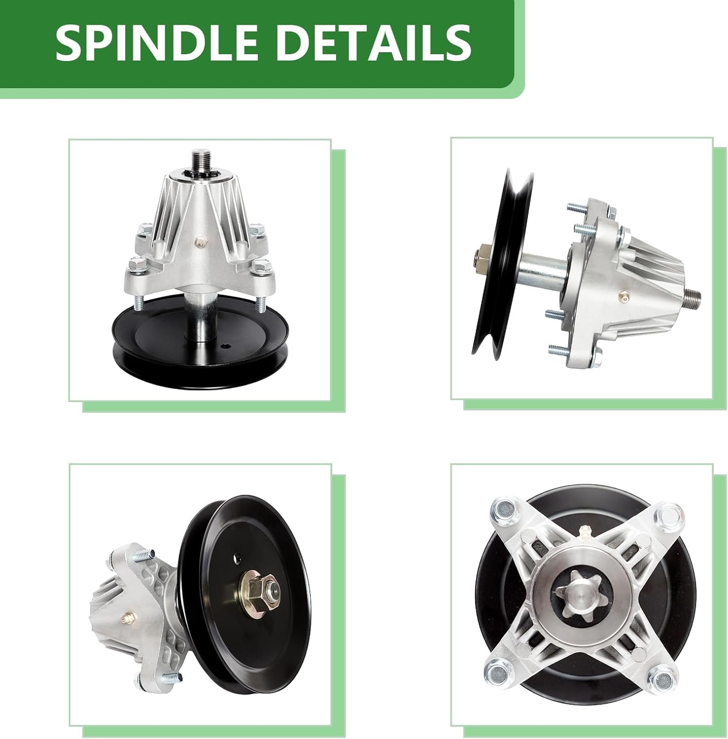 918-06991 618-06991 Spindle Assembly with Nut - Fit for Troy Bilt Pony Mower - TB42 Bronco 42" Mower Deck, MTD Crafts Man T1000 T1200 T1400 T1800, Hus kee LT4200 Series (2 Pack)