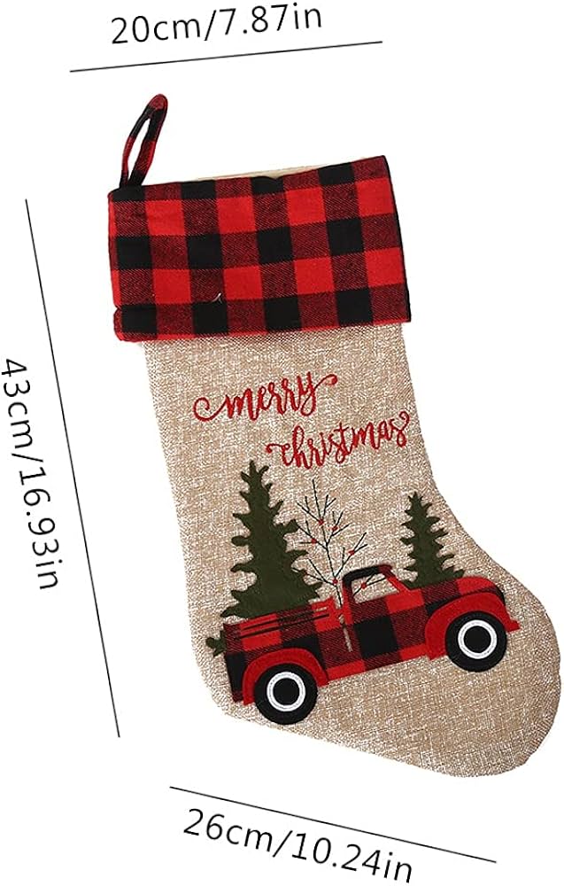 Vintage red truck christmas stocking Clearance