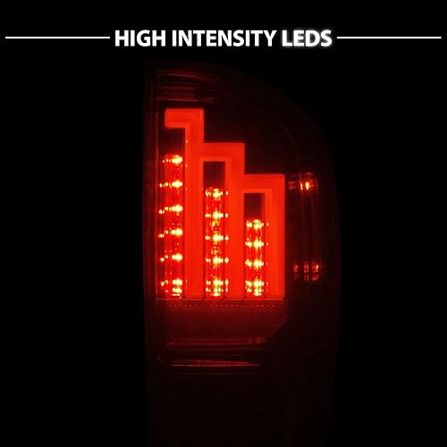 Miniatura 7 de AmeriLite Para Toyota Tacoma Pickup Truck 2016-2023 Lámpara LED de estacionamiento de tubo transparente de luces traseras rojas - Lado del conductor