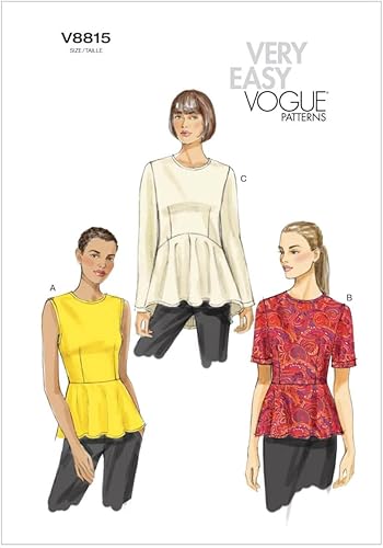 VOGUE PATTERNS V8815 Misses Top, Talla B5 (8-10-12-14-16)