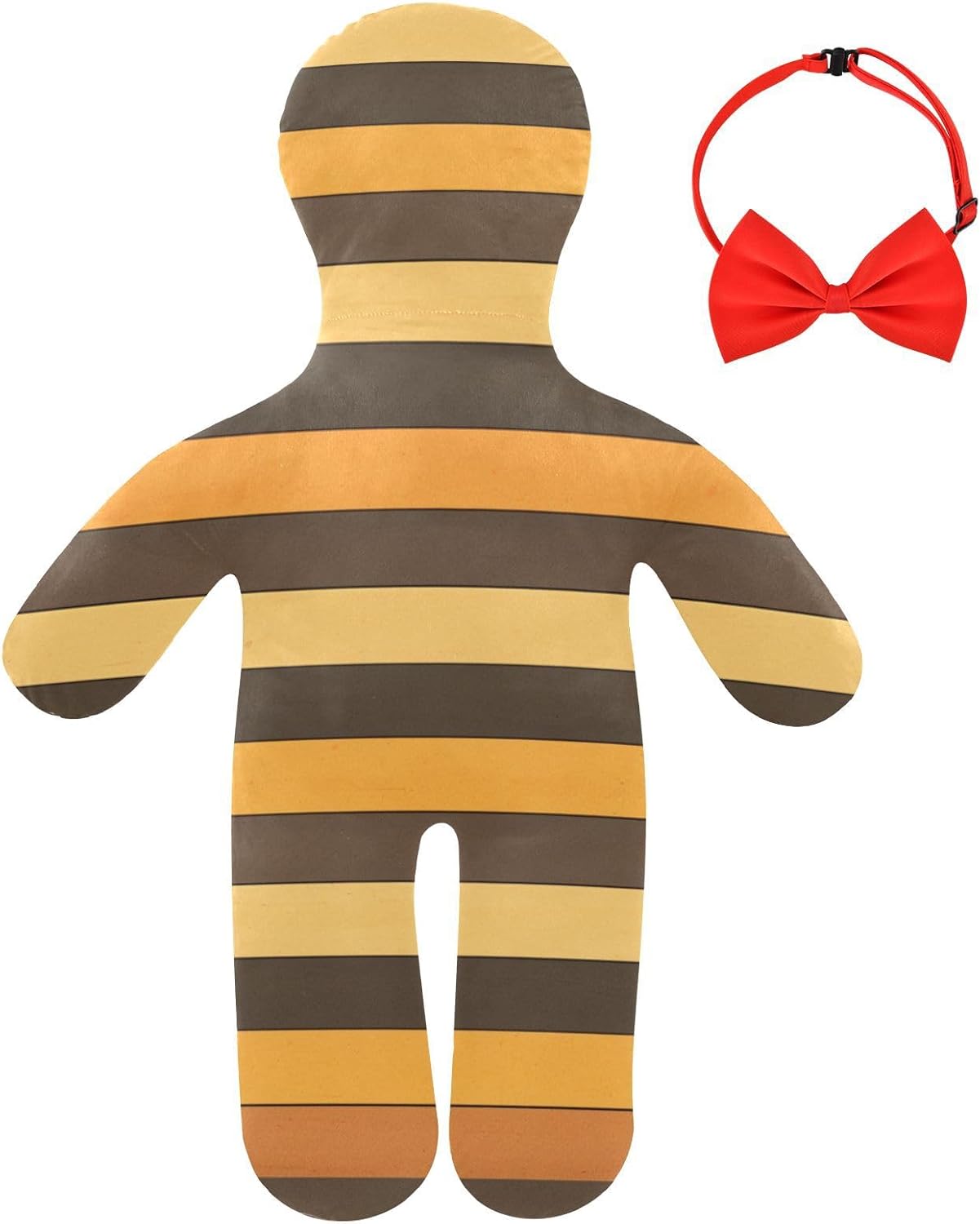 Breathable Human Pillow Extra Long Side Sleeper Pillows Stress Relief for Kids Brown Stripe